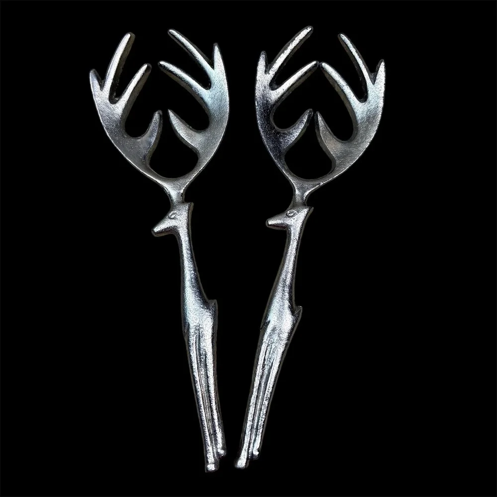 Pottery Barn Reindeer Salad Servers 11